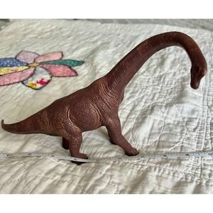 Brachiosaurus Dinosaur Action Figure Brown Long Neck Sauropod Toy 9in heavy